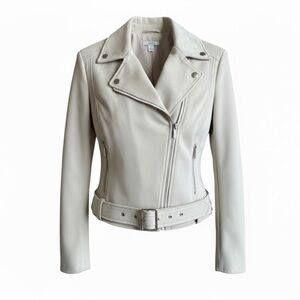 Bar III Moto Women’s vegan suede cream jacket sz small